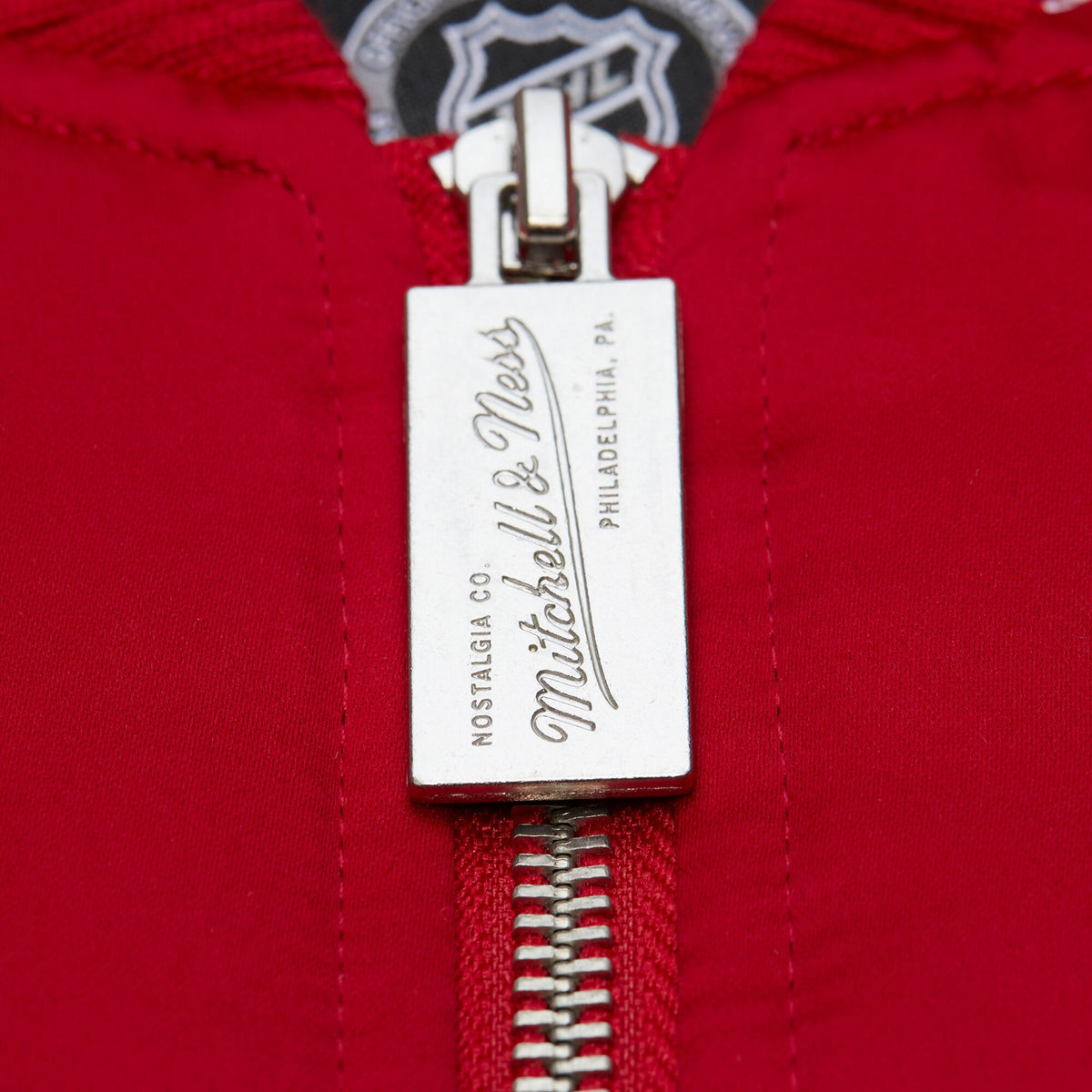 Detroit Red Wings Mitchell & Ness Throw It Back Heavyweight Satin Jacket Current - Scarlet - Mens