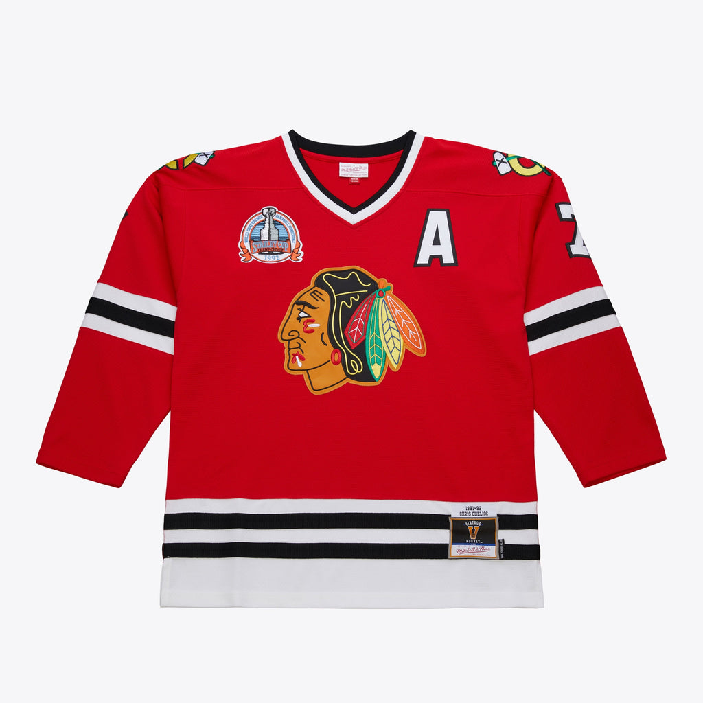Chicago Blackhawks Mitchell & Ness Power Play Jersey Chris Chelios 1991