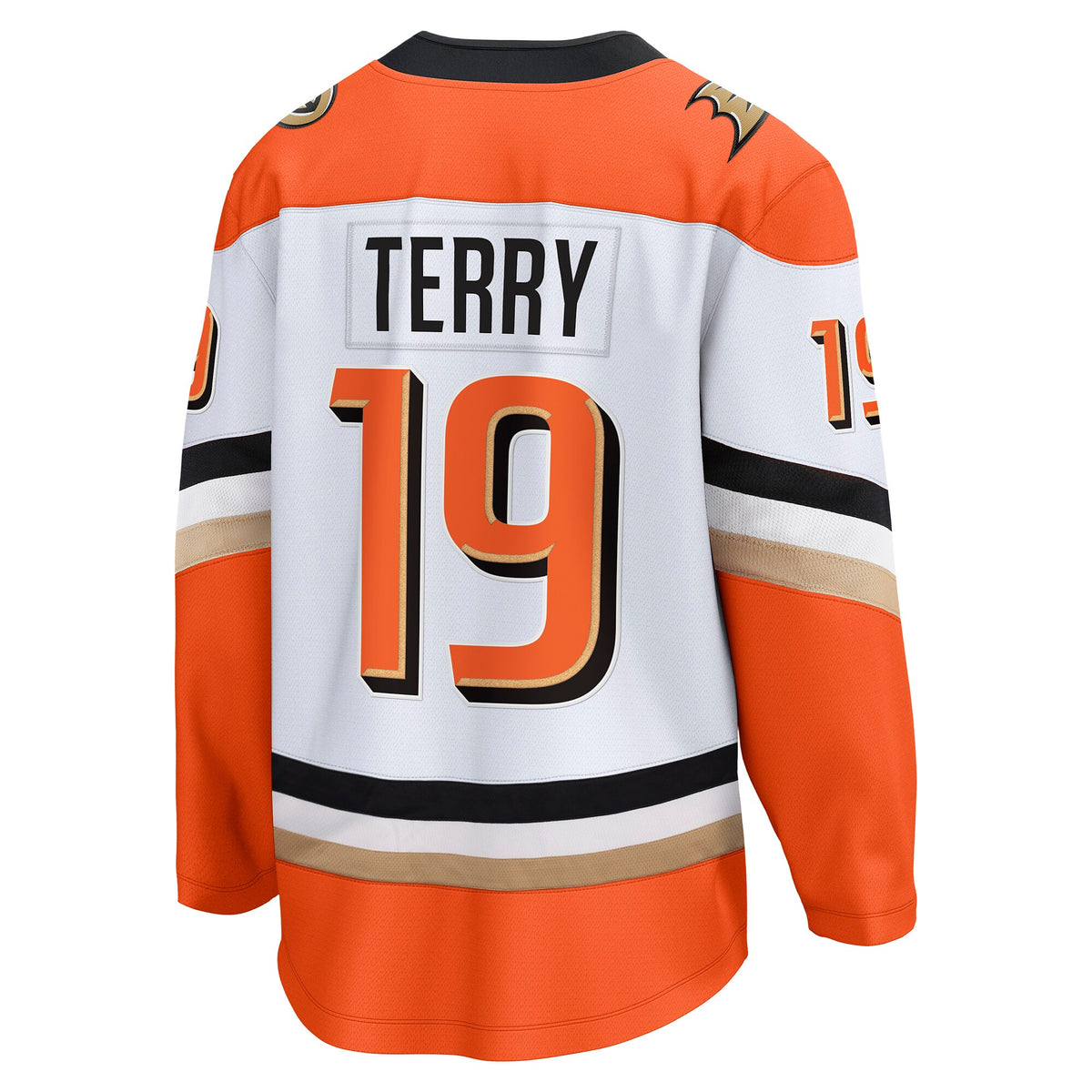 Anaheim Ducks Fanatics Road Breakaway Jersey - White - Troy Terry - Mens