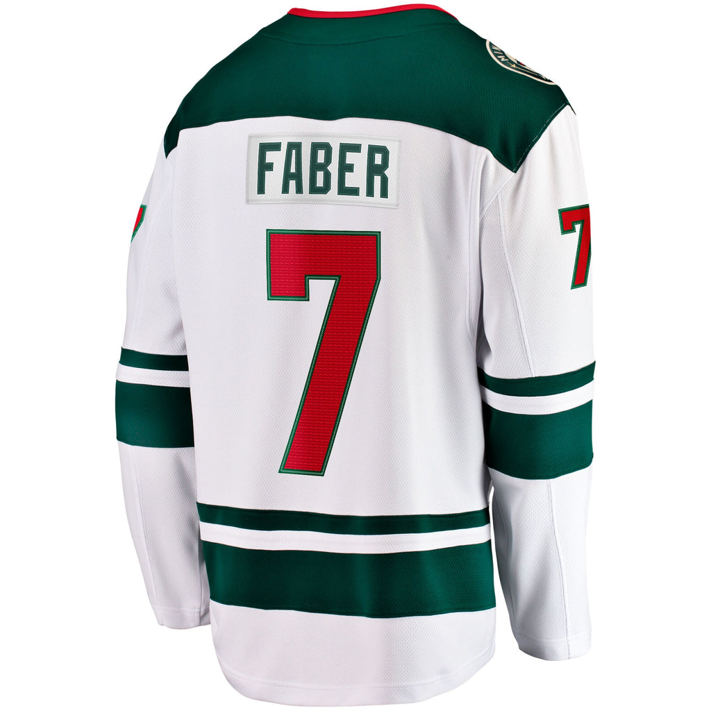 Minnesota Wild Fanatics Away Breakaway Jersey - White - Brock Faber - Mens