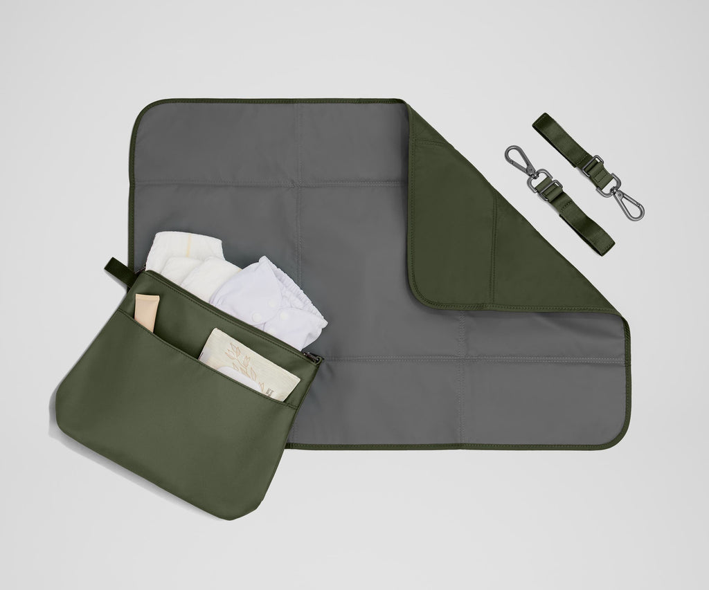 Away The Double Diaper Tote Diaper Bag - Olive Green