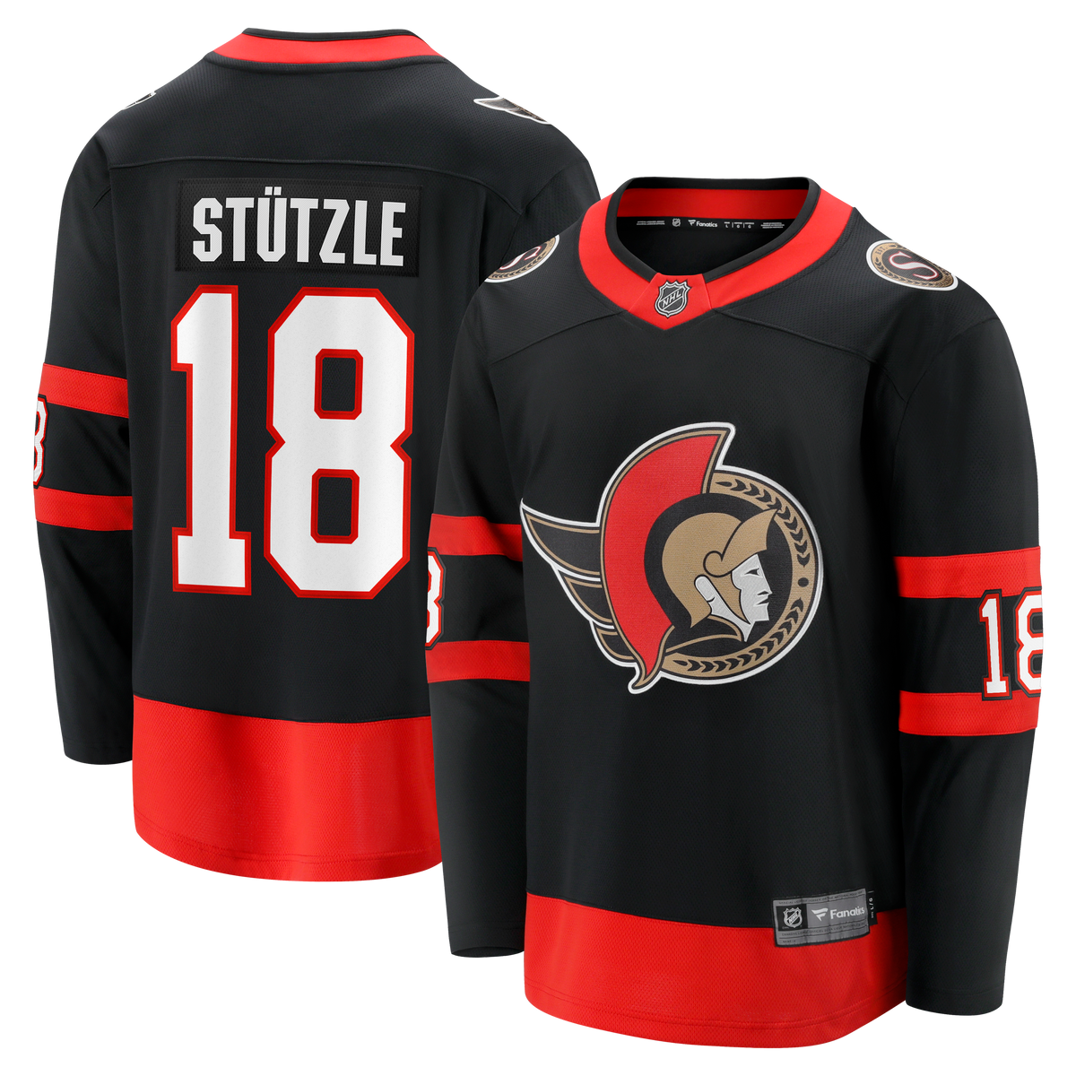 Ottawa Senators Fanatics Breakaway Jersey Home - Black - Tim Stützle - Mens