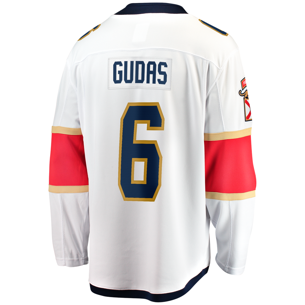 Florida Panthers Fanatics Away Breakaway Jersey - White - Radko Gudas - Mens