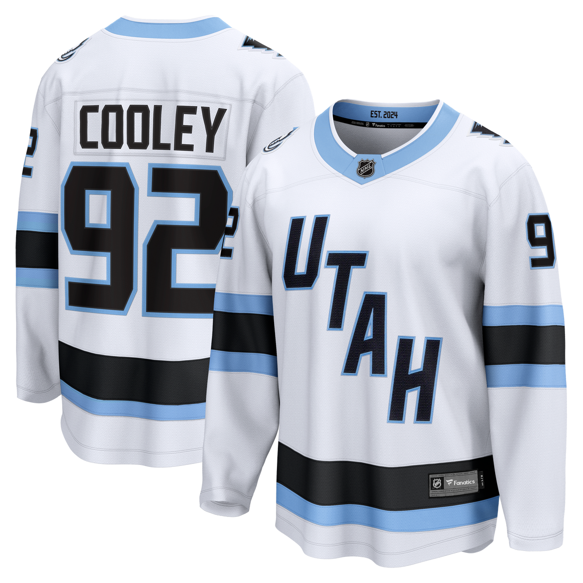 Utah Mammoth Fanatics Away Breakaway Jersey - White - Logan Cooley - Mens