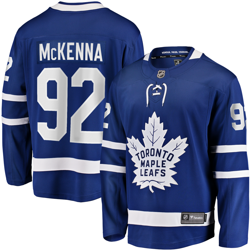 Toronto Maple Leafs Fanatics Home Breakaway Jersey - Blue - Gavin McKenna - Mens