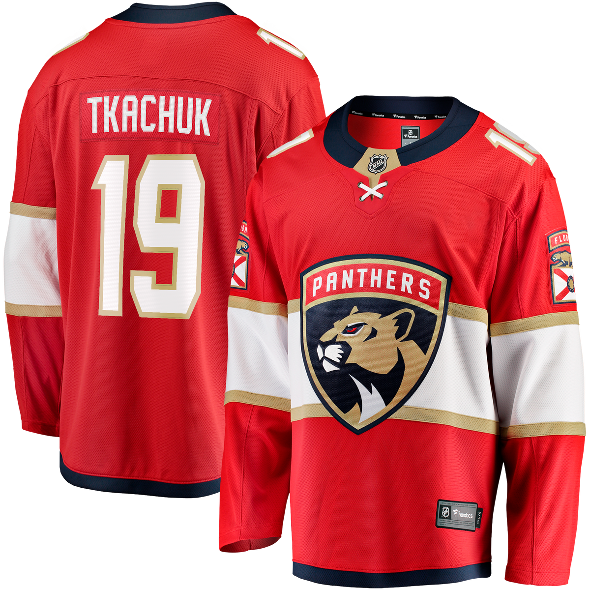 Florida Panthers Fanatics Home Breakaway Jersey - Red - Matthew Tkachuk - Mens