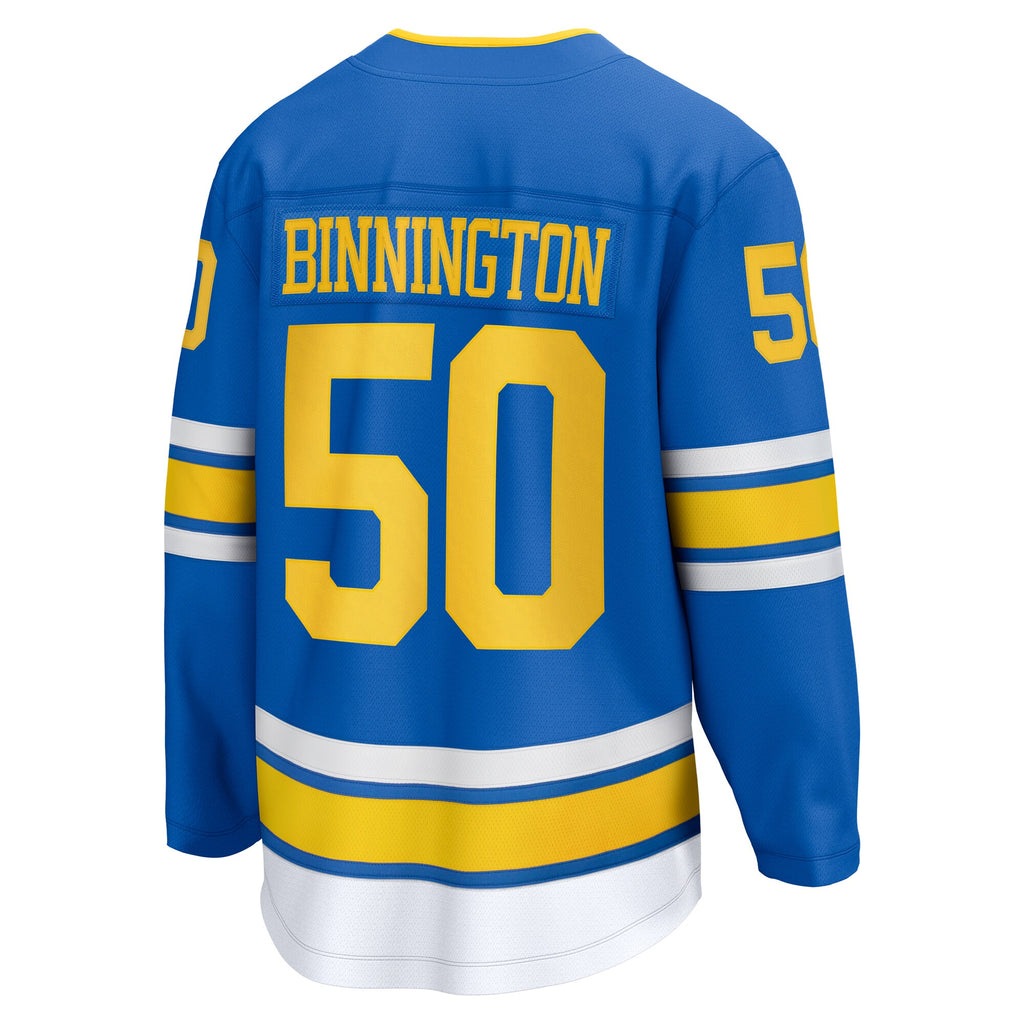 St. Louis Blues Fanatics Branded Home Breakaway Jersey - Blue - Jordan Binnington - Mens