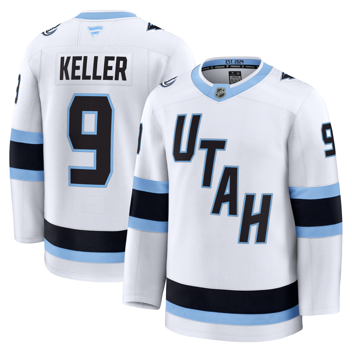 Utah Mammoth Fanatics Away Premium Jersey - White - Clayton Keller - Mens
