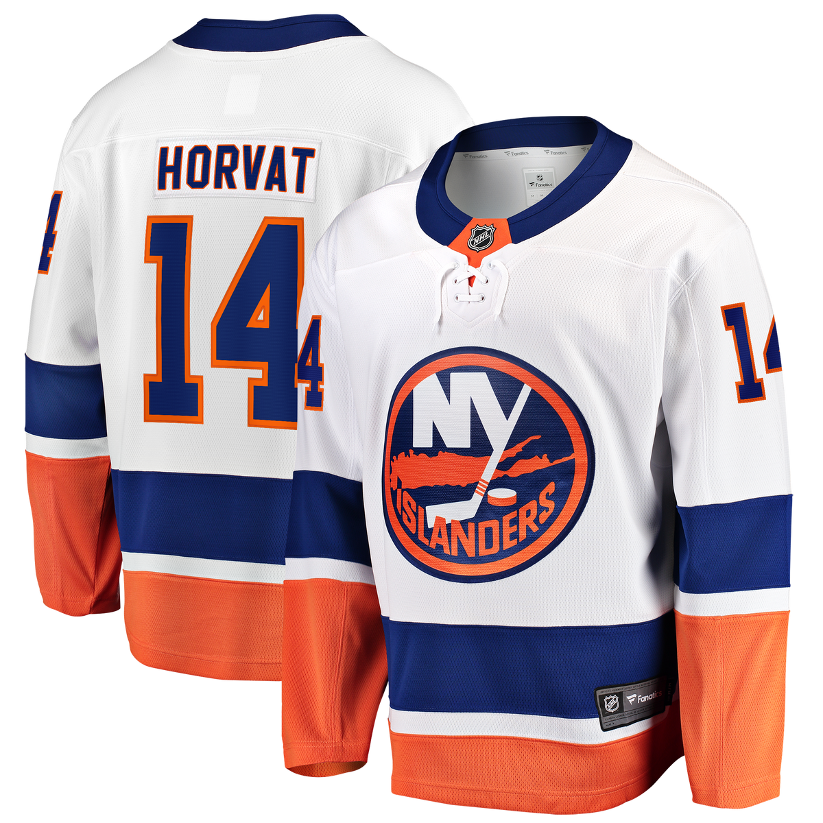 New York Islanders Fanatics Away Breakaway Jersey - White - Bo Horvat - Mens