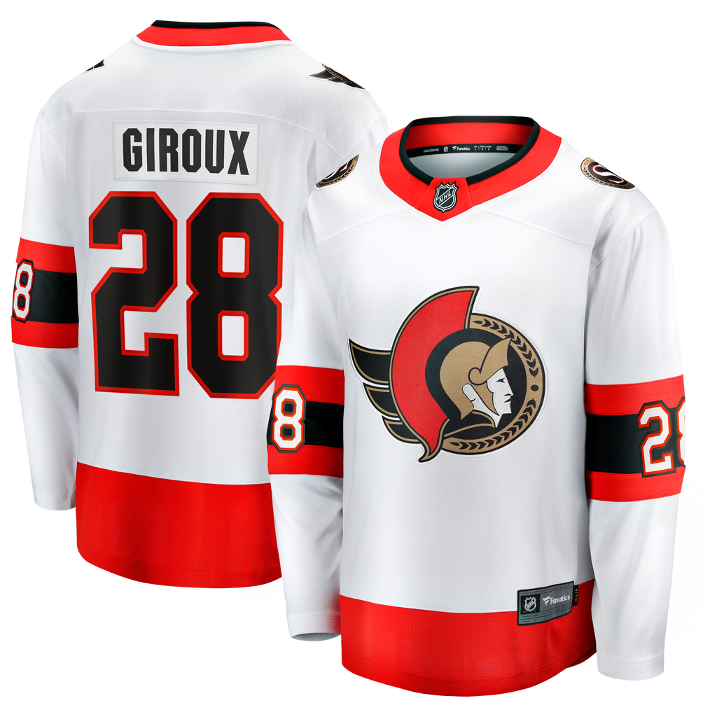 Ottawa Senators Fanatics Away Breakaway Jersey - White - Claude Giroux - Mens