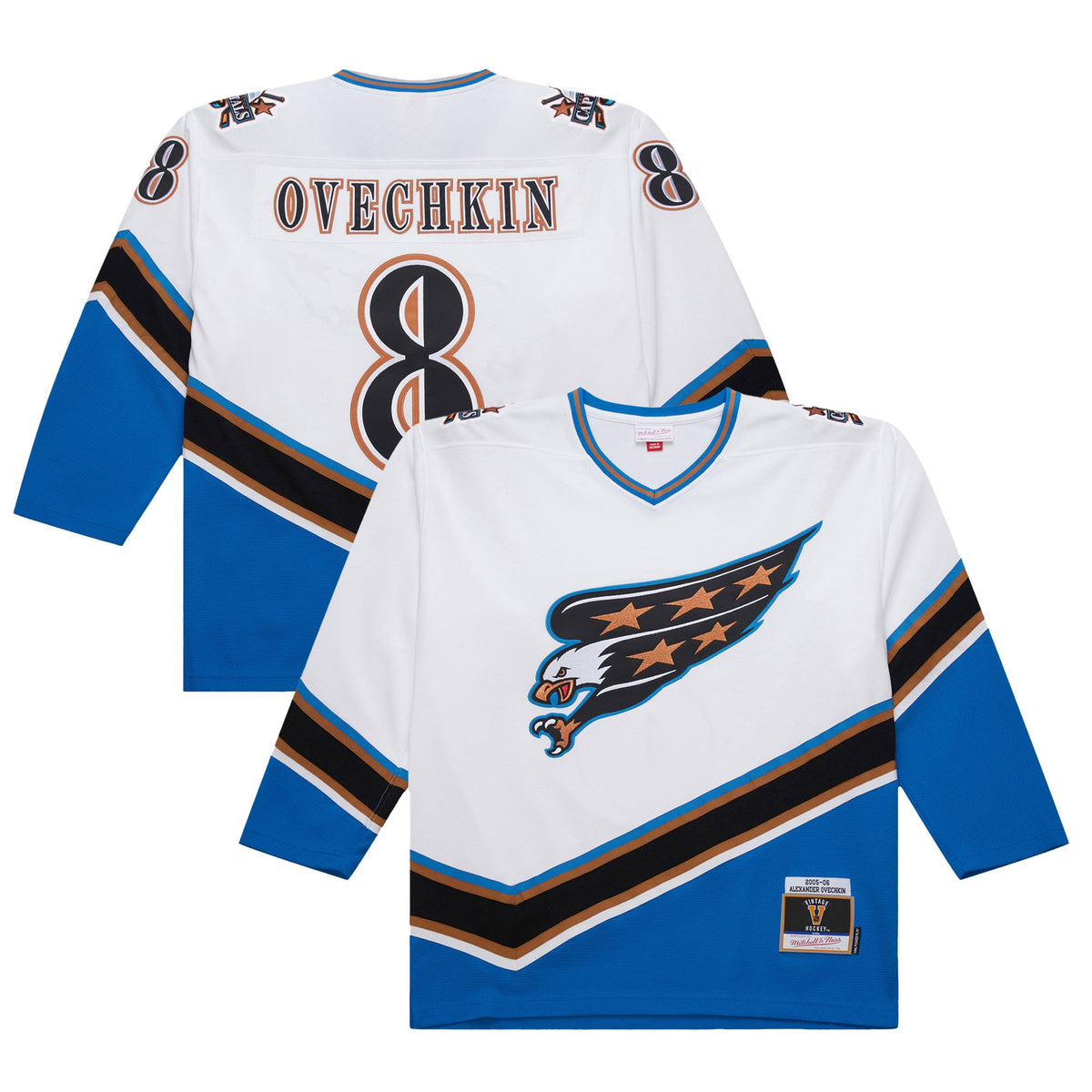 Men's Mitchell & Ness Alexander Ovechkin White Washington Capitals 2005/06 Power Play Jersey