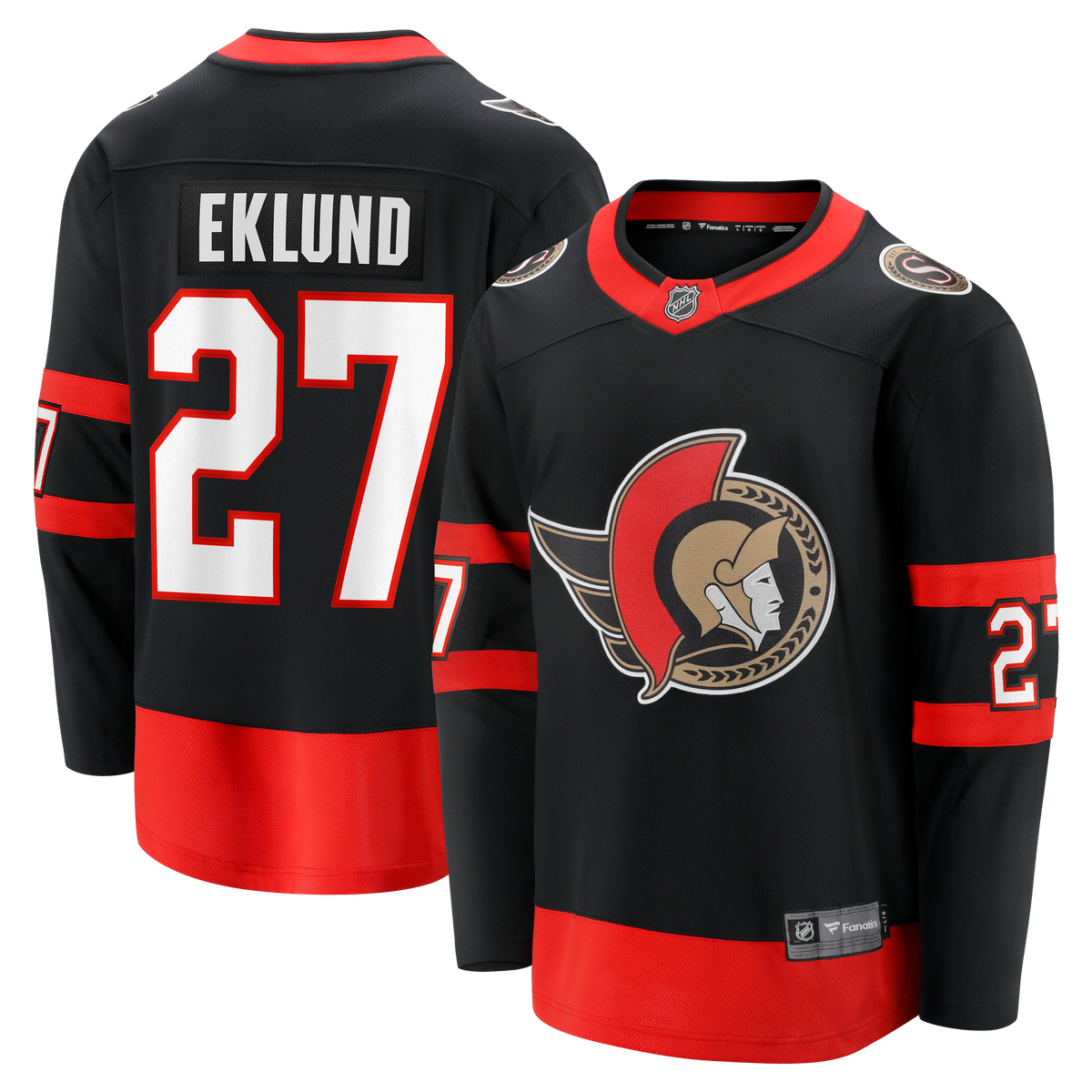 Ottawa Senators Fanatics Breakaway Jersey Home - Black - William Eklund - Mens
