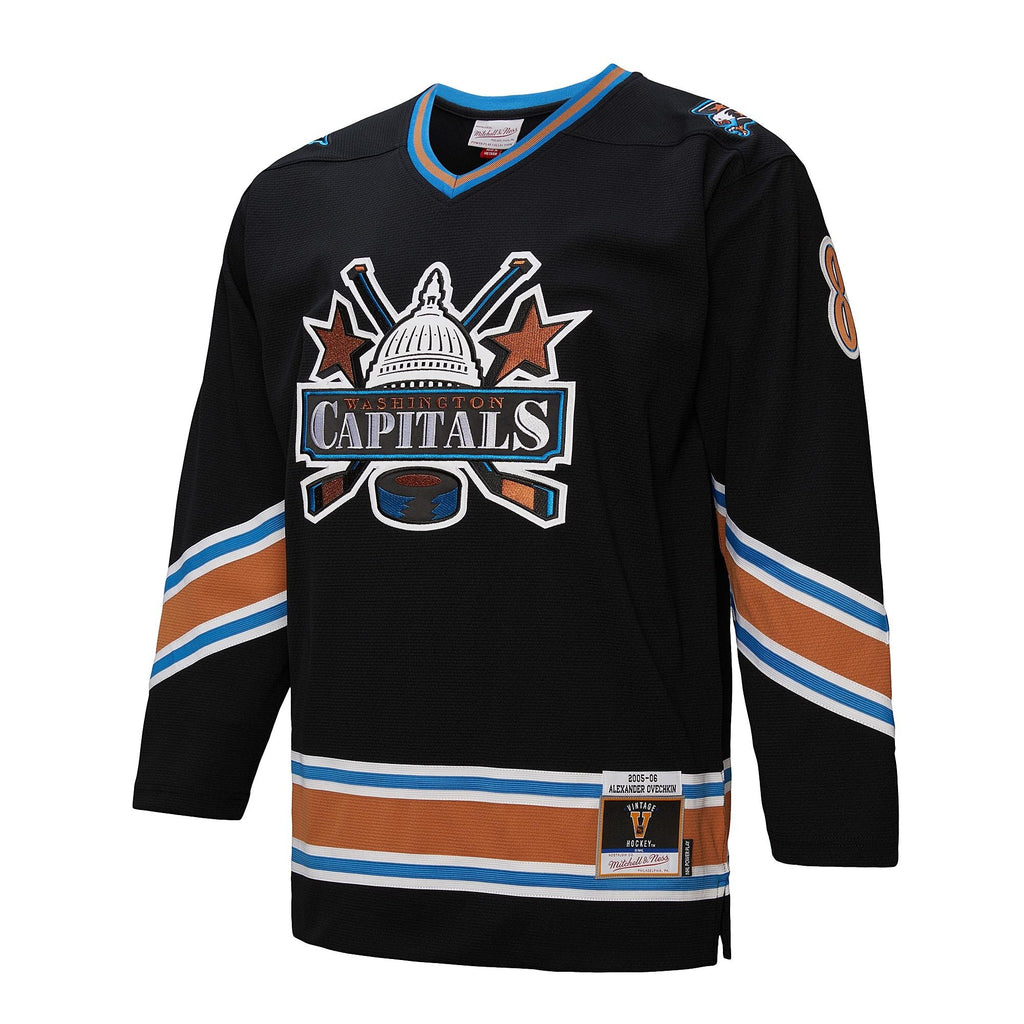 Men's Mitchell & Ness Alexander Ovechkin Black Washington Capitals 2005/06 Power Play Jersey