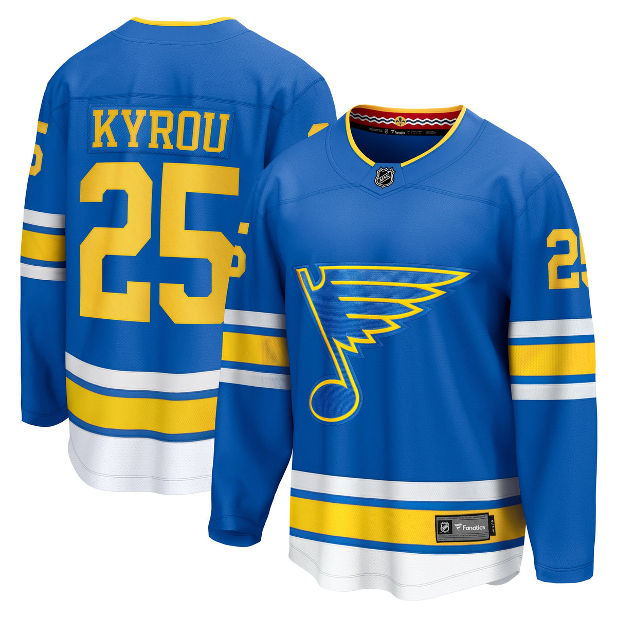 St. Louis Blues Fanatics Branded Home Breakaway Jersey - Blue - Jordan Kyrou - Mens