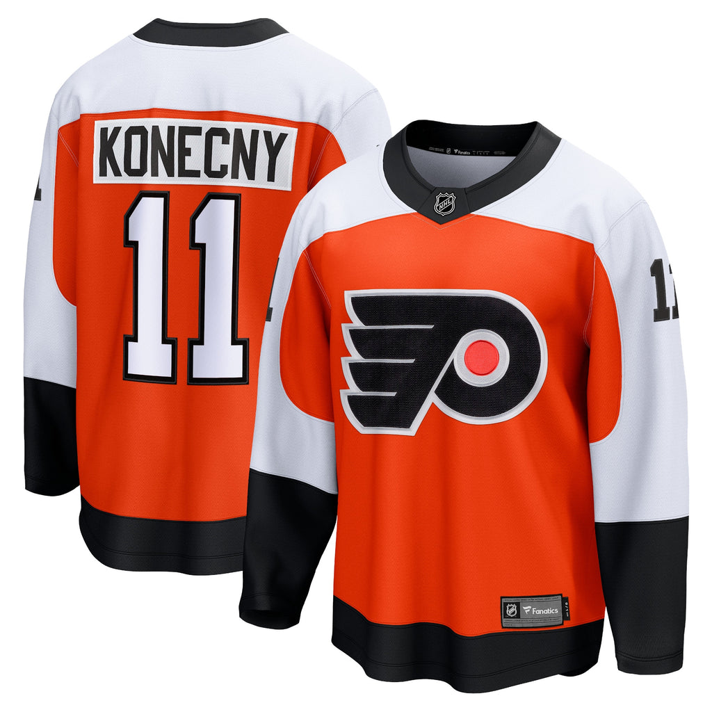 Men's Fanatics Travis Konecny Orange Philadelphia Flyers Home Breakaway Jersey