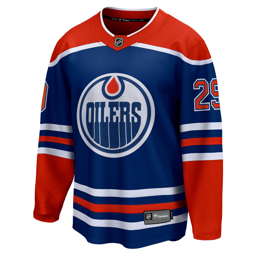 Edmonton Oilers Fanatics Home Breakaway Jersey - Navy - Leon Draisaitl - Mens
