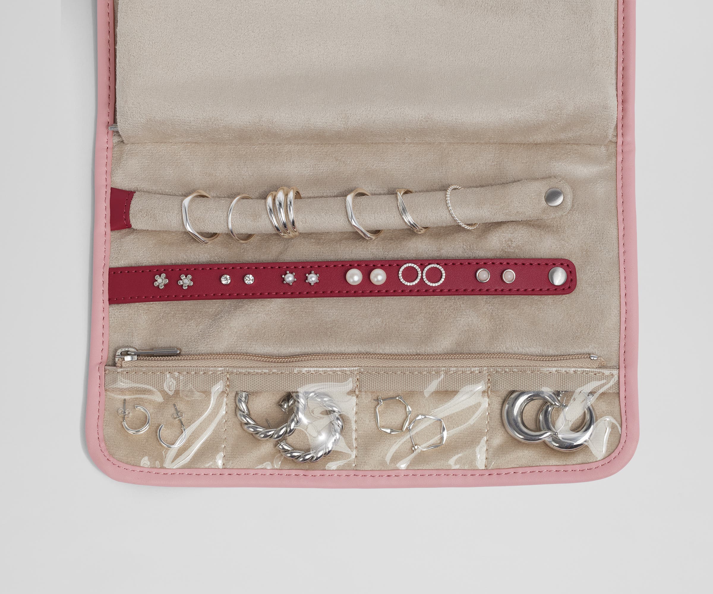 Away Hanging Jewelry Organizer Jewelry Case - Flamingo Pink