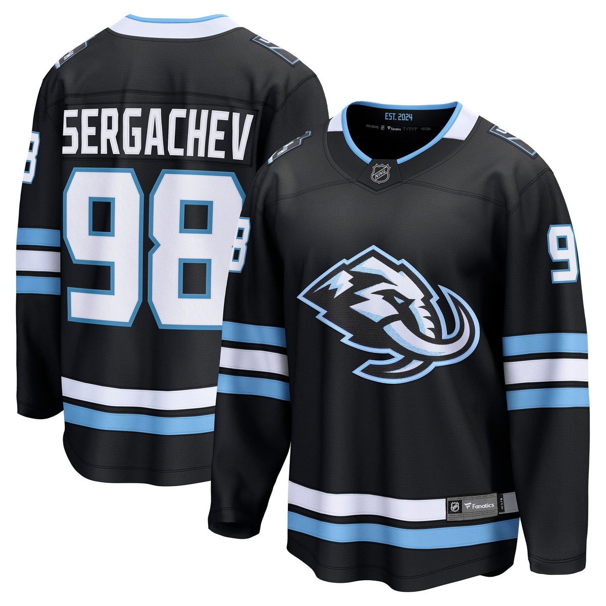 Utah Mammoth Fanatics Home Breakaway Jersey - Black - Mikhail Sergachev - Mens