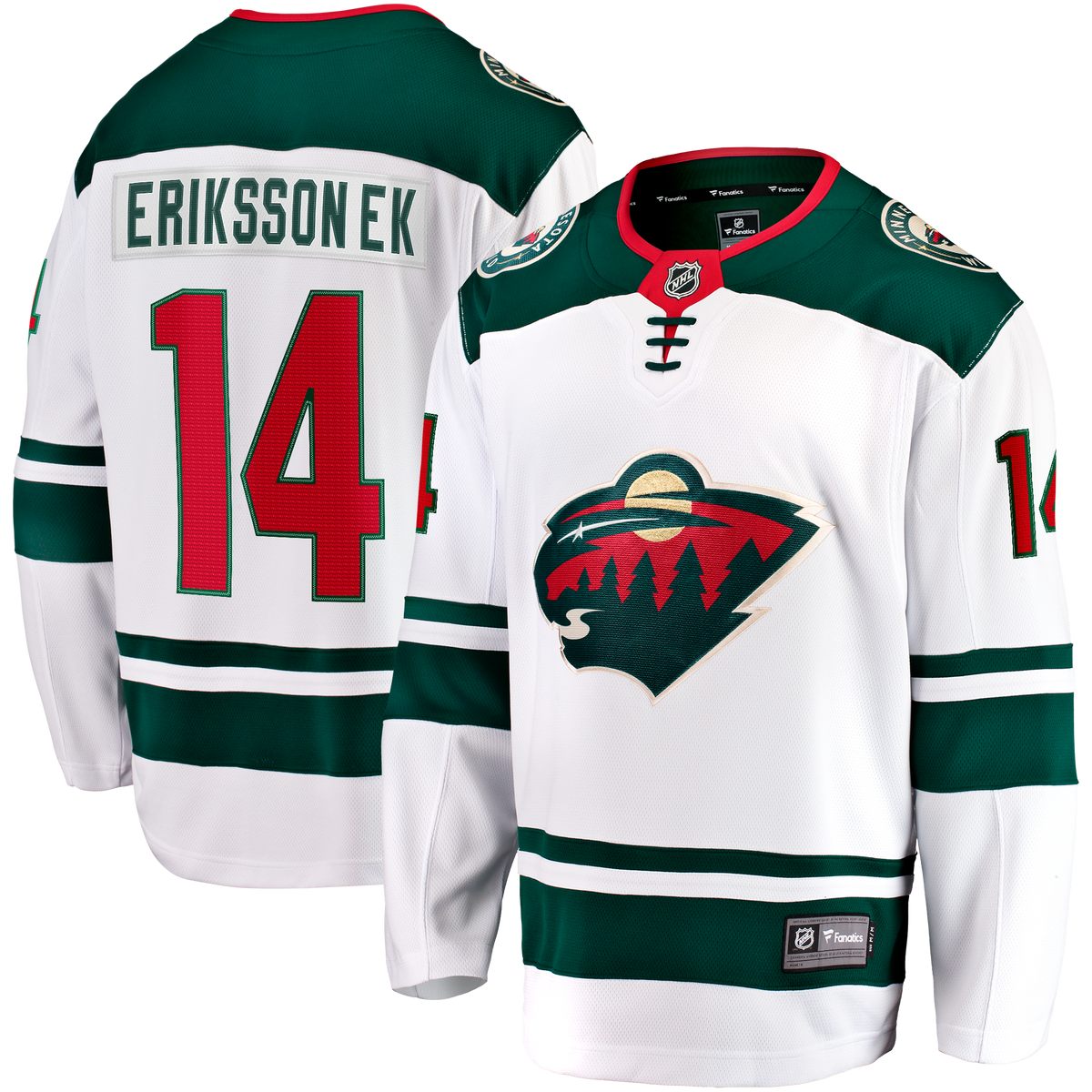 Minnesota Wild Fanatics Away Breakaway Jersey - White - Joel Eriksson Ek - Mens