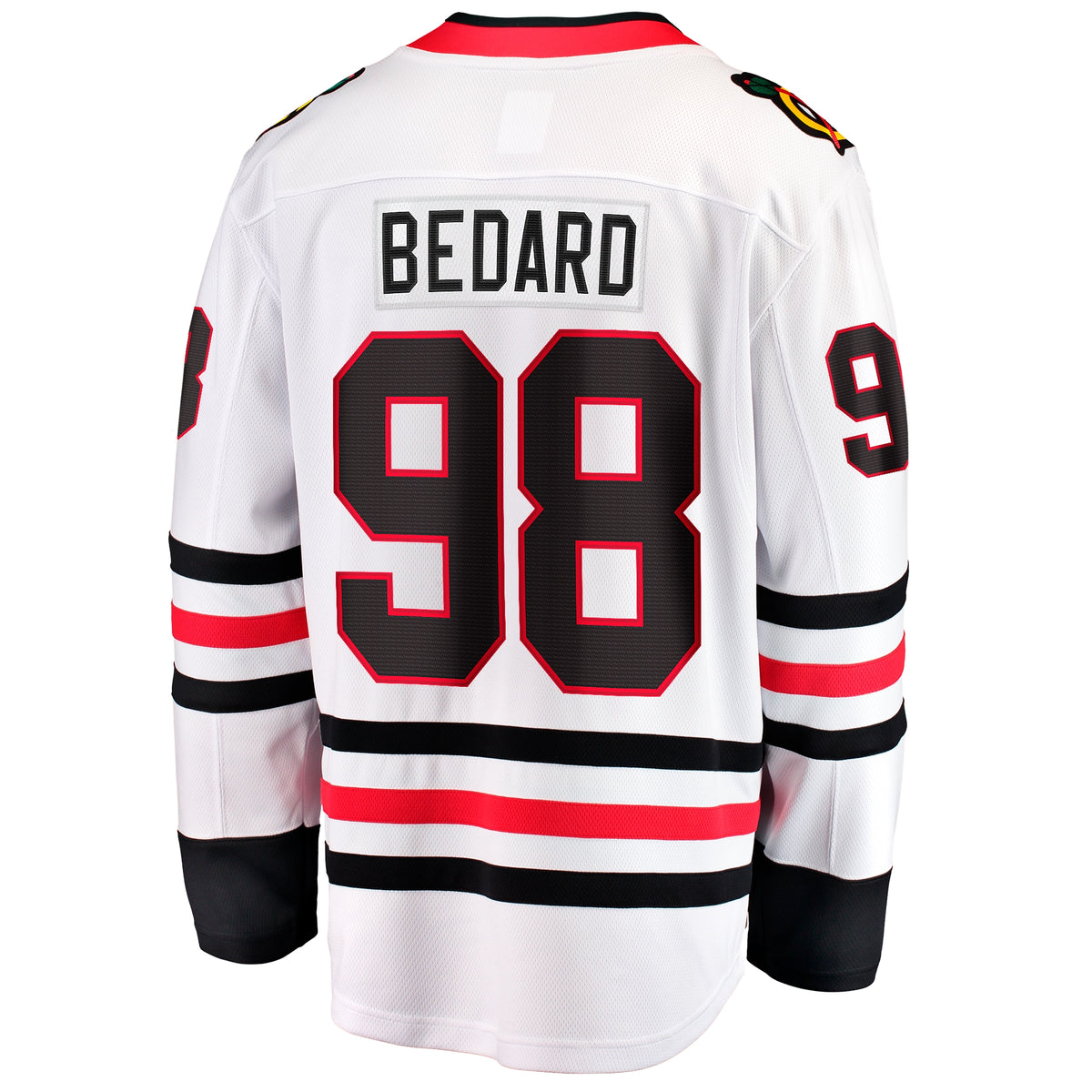 Men's Fanatics Connor Bedard White Chicago Blackhawks Away Breakaway Player Jersey
