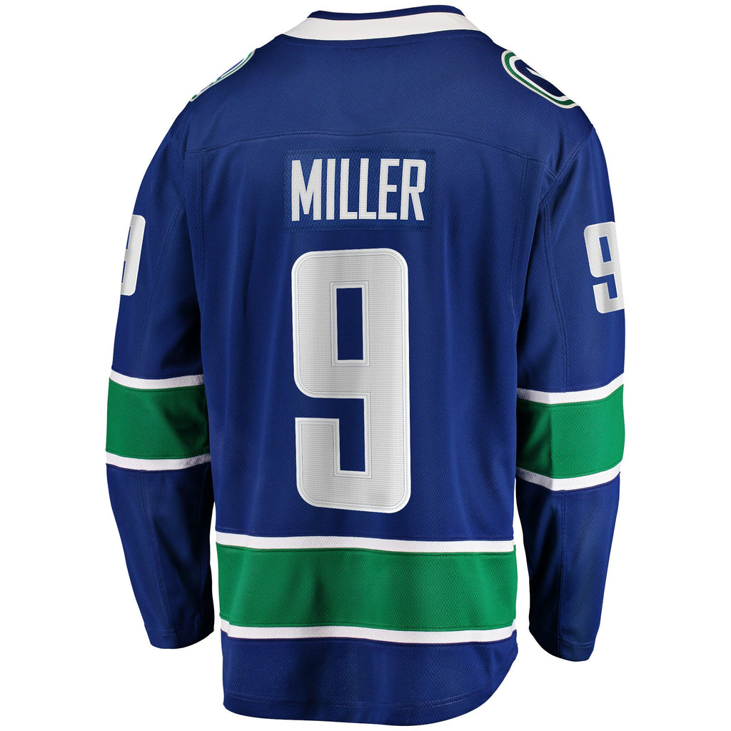 Vancouver Canucks Fanatics Home Breakaway Jersey - Blue - J.T. Miller - Mens