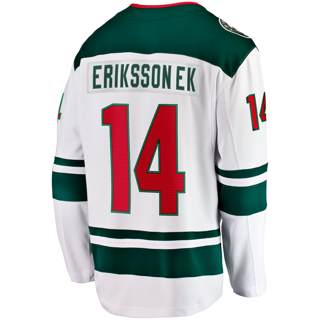 Minnesota Wild Fanatics Away Breakaway Jersey - White - Joel Eriksson Ek - Mens