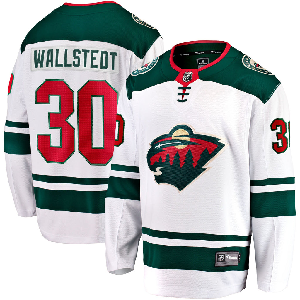Minnesota Wild Fanatics Away Breakaway Jersey - White - Jesper Wallstedt - Mens