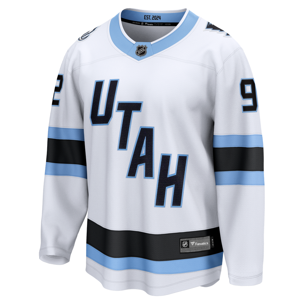 Utah Mammoth Fanatics Away Breakaway Jersey - White - Logan Cooley - Mens