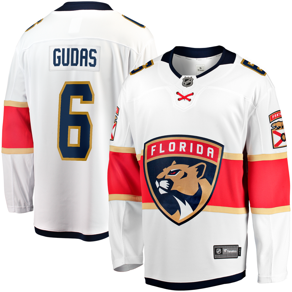Florida Panthers Fanatics Away Breakaway Jersey - White - Radko Gudas - Mens