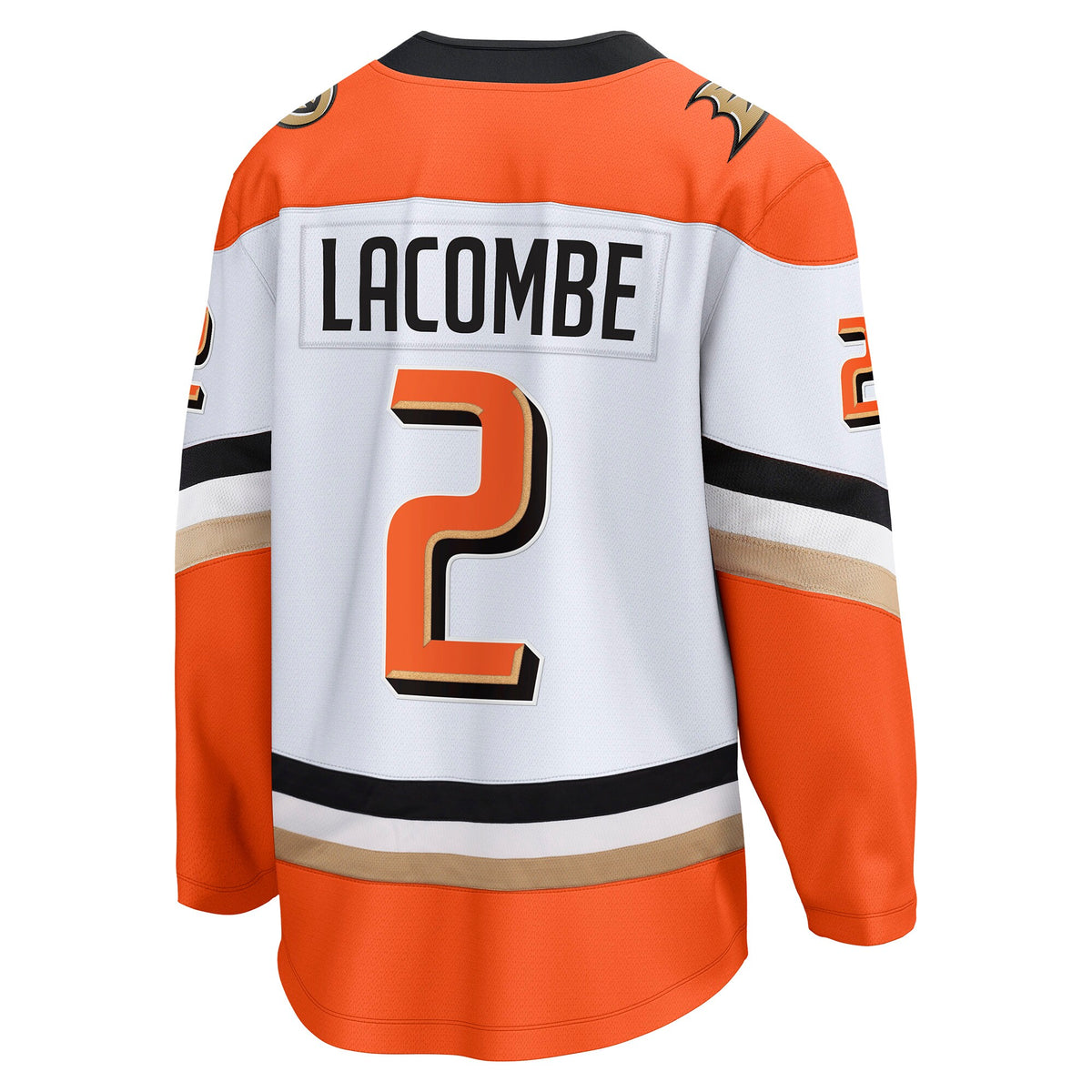 Anaheim Ducks Fanatics Branded Away Breakaway Jersey - White - Jackson LaCombe - Mens
