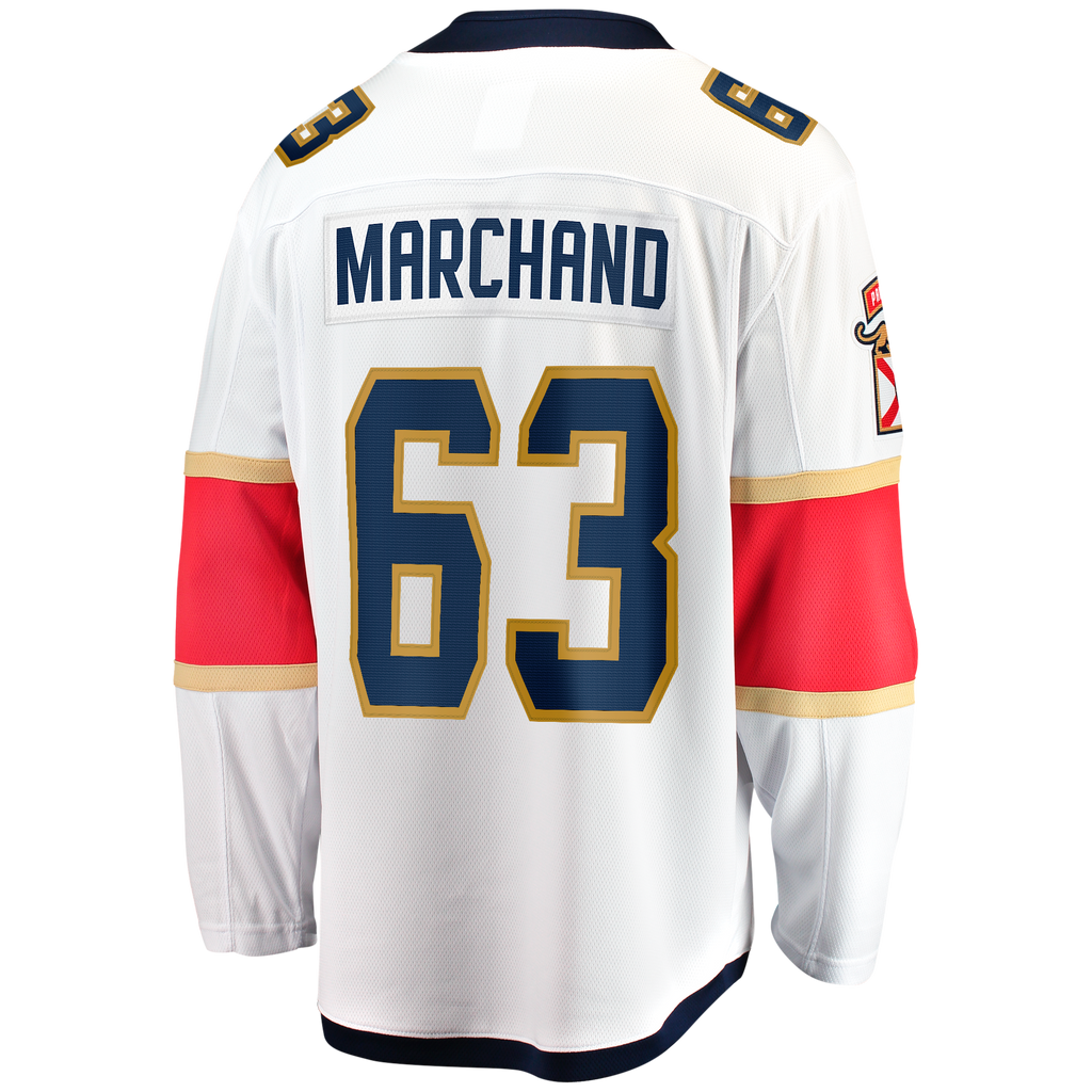 Florida Panthers Fanatics Away Breakaway Jersey - White - Brad Marchand - Mens