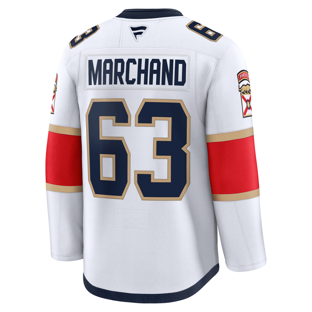 Florida Panthers Fanatics Away Premium Jersey - White - Brad Marchand - Mens