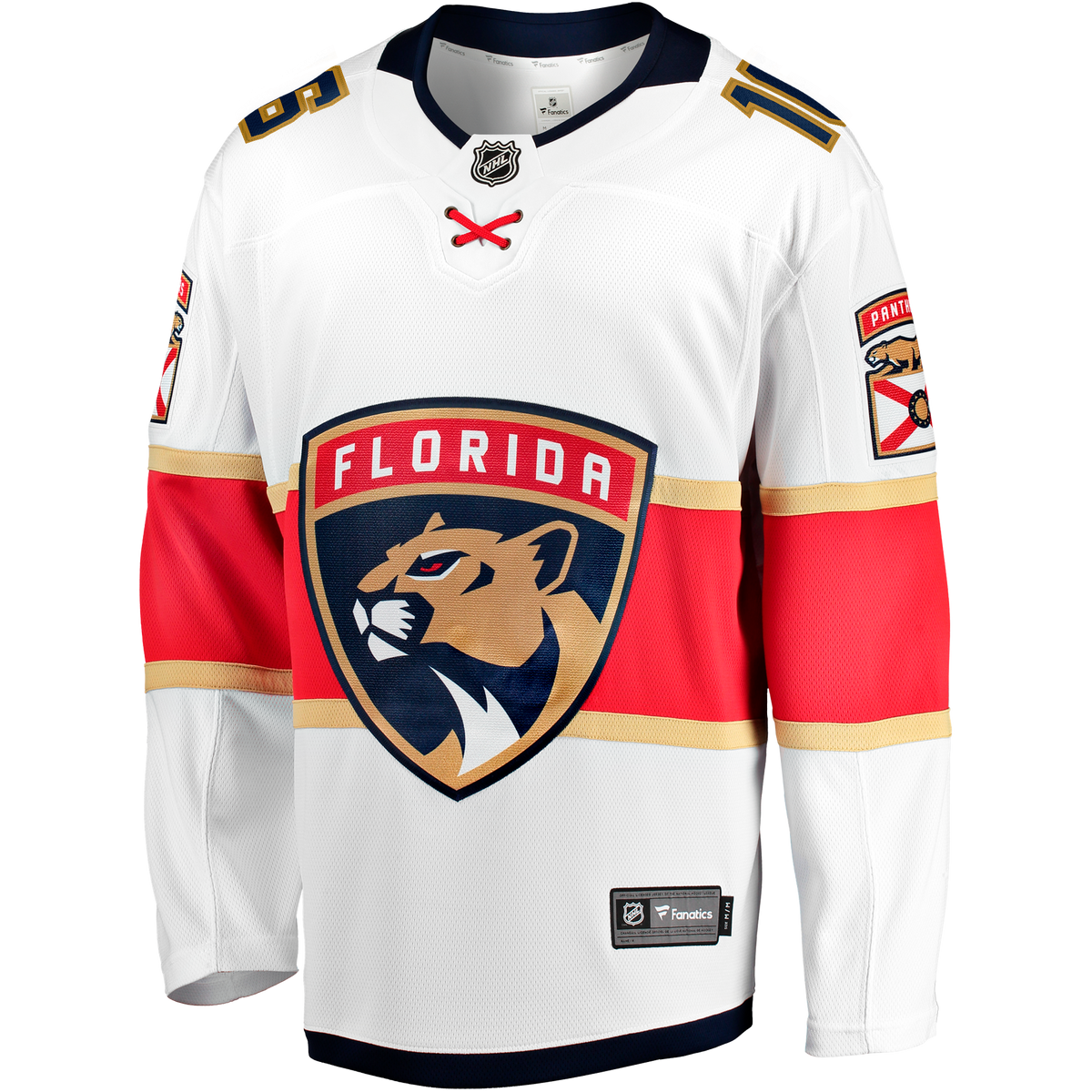 Florida Panthers Fanatics Away Breakaway Jersey - White - Aleksander Barkov - Mens