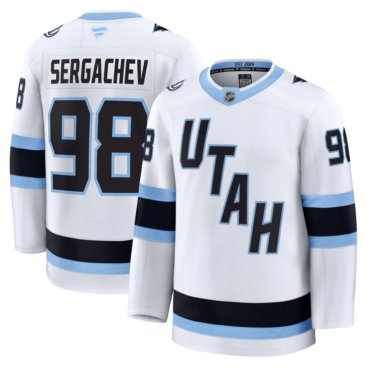 Utah Mammoth Fanatics Away Premium Jersey - White - Mikhail Sergachev - Mens