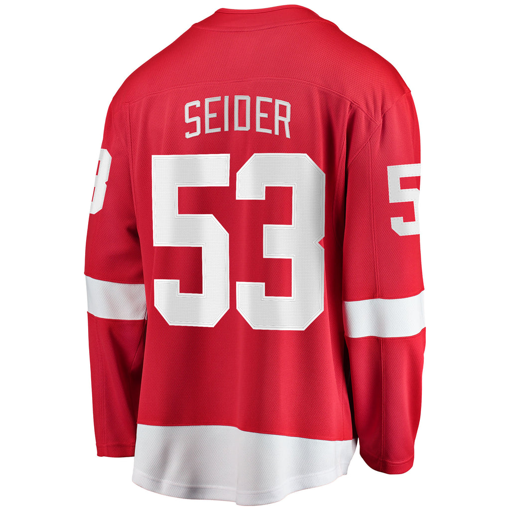 Men's Fanatics Moritz Seider Red Detroit Red Wings Home Breakaway Player Jersey