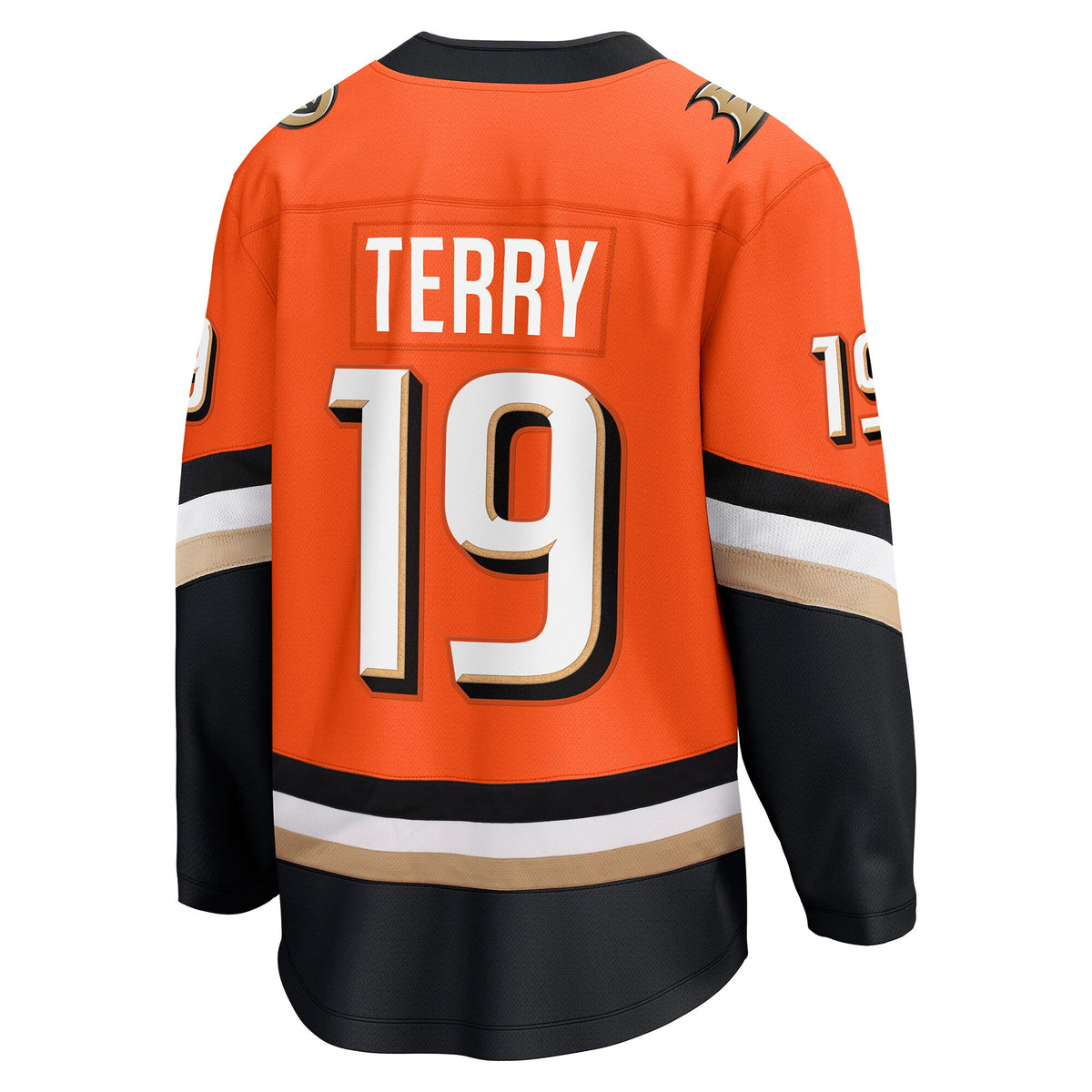 Anaheim Ducks Fanatics Home Breakaway Jersey - Orange - Troy Terry - Mens