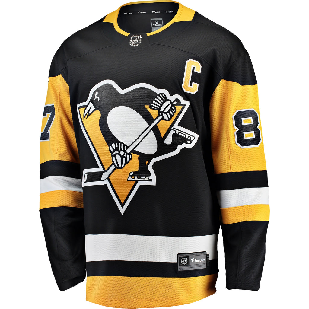 Men's Fanatics Sidney Crosby Black Pittsburgh Penguins Captain Patch Home Breakaway Jersey