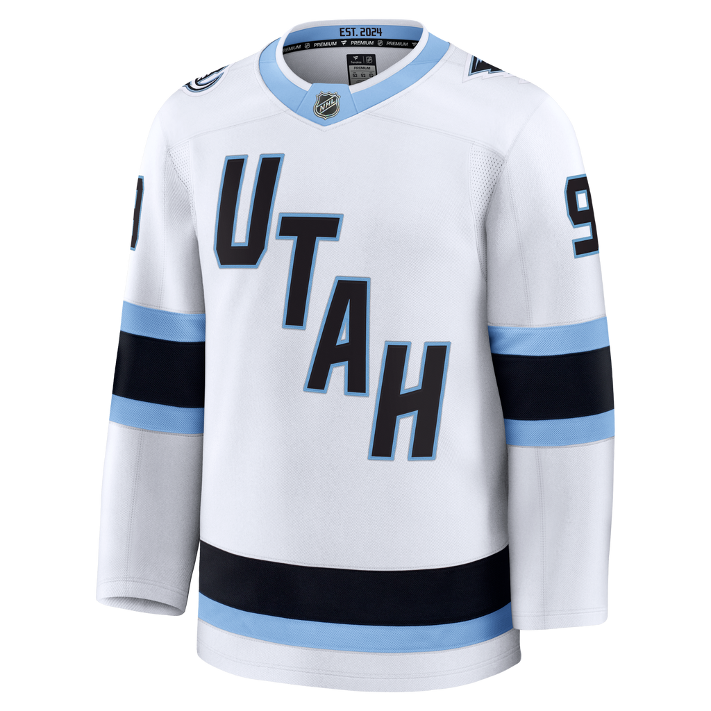 Utah Mammoth Fanatics Away Premium Jersey - White - Clayton Keller - Mens