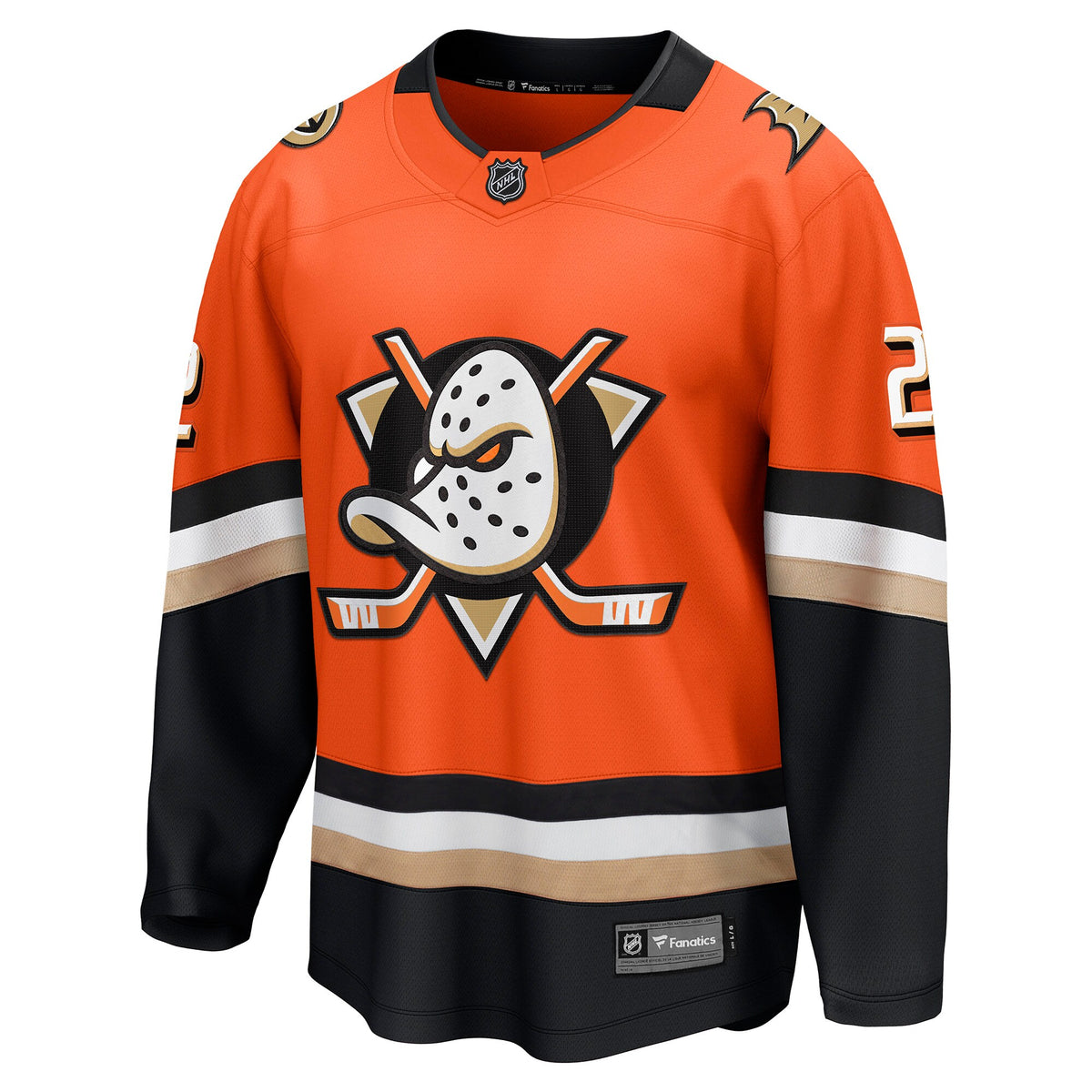 Anaheim Ducks Fanatics Home Breakaway Jersey - Orange - Jackson LaCombe - Mens
