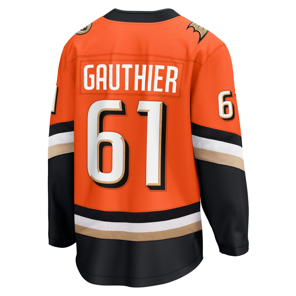 Anaheim Ducks Fanatics Home Breakaway Jersey - Orange - Cutter Gauthier - Mens