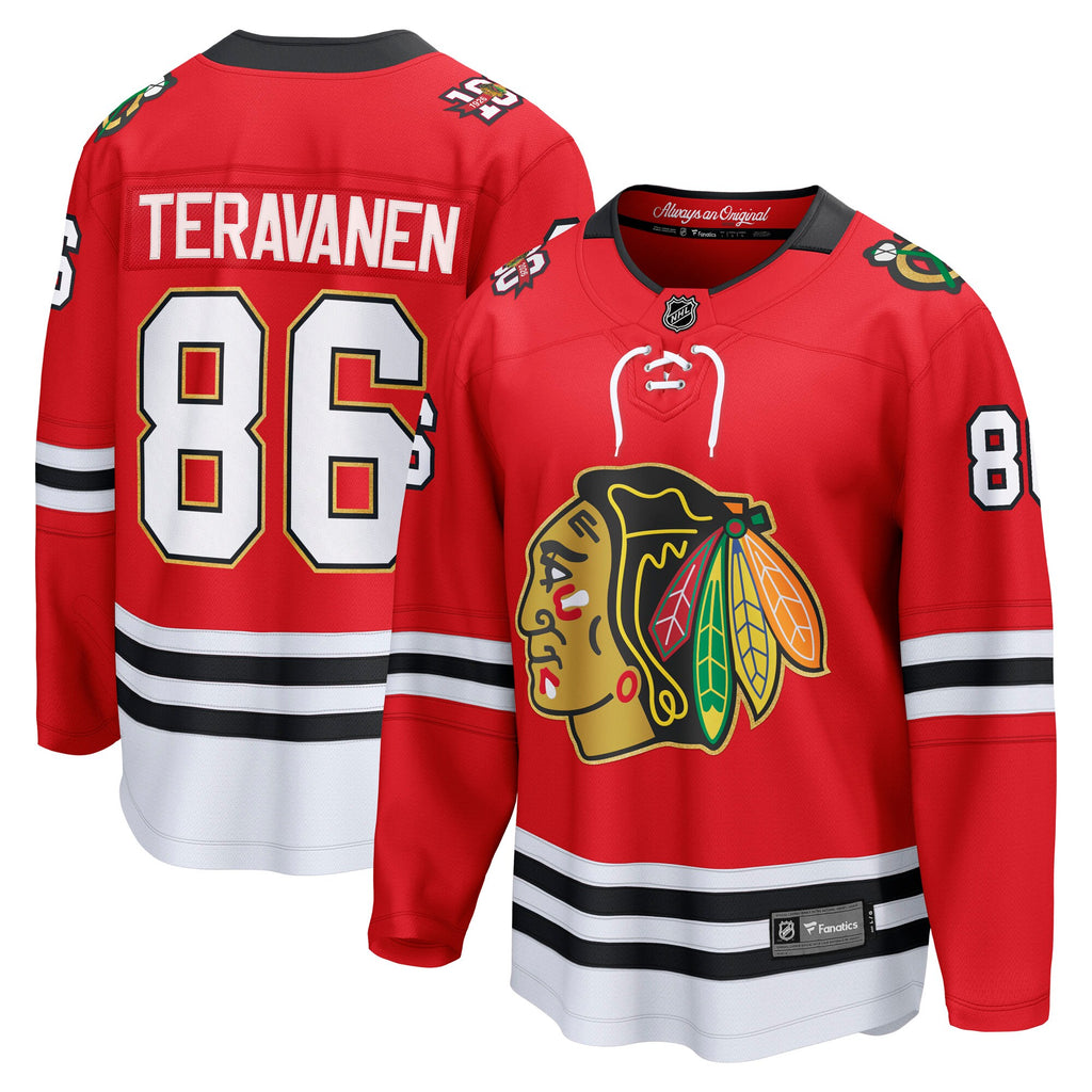 Chicago Blackhawks Fanatics Home Centennial Breakaway Jersey - Red - Teuvo Teravainen - Mens