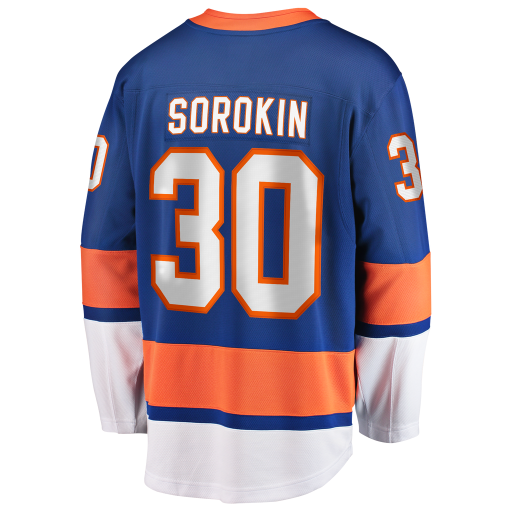 New York Islanders Fanatics Home Breakaway Jersey - Royal - Ilya Sorokin - Mens