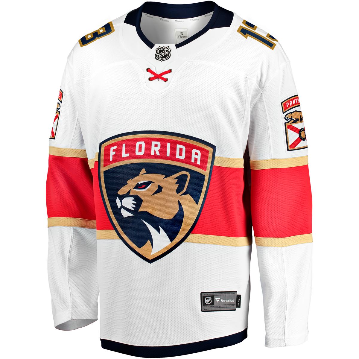 Florida Panthers Fanatics Away Breakaway Jersey - White - Sam Reinhart - Mens