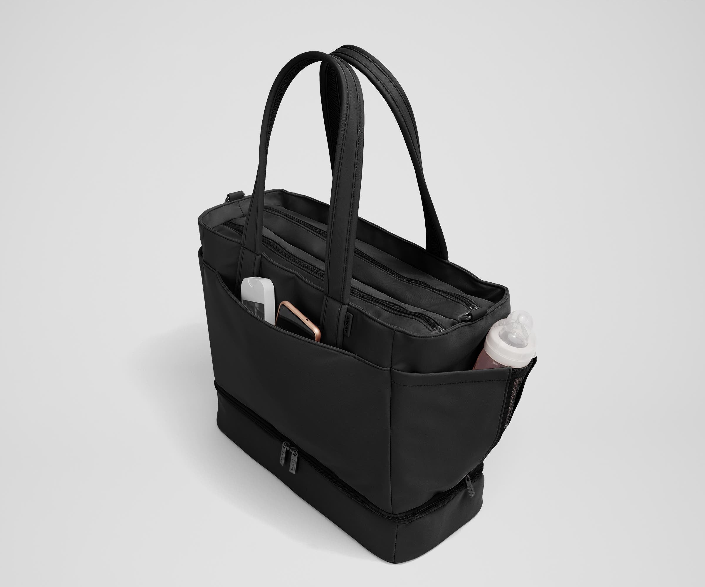 Away The Double Diaper Tote Diaper Bag - Jet Black