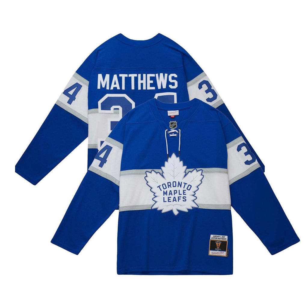 Toronto Maple Leafs Auston Matthews 1995 Power Play Centennial Classic Jersey by Mitchell & Ness - Blue - Mens