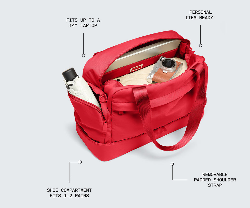 Away Featherlight Overnight Bag Crossbody Bag - Cherry Red