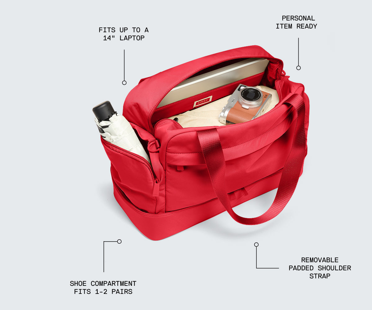 Away Featherlight Overnight Bag Crossbody Bag - Cherry Red