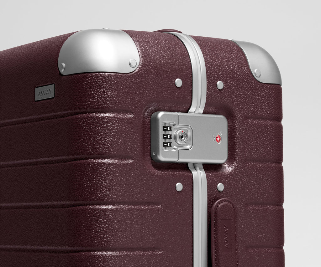 Away The Aluminum Edge Carry-On Suitcase - Oxblood Red