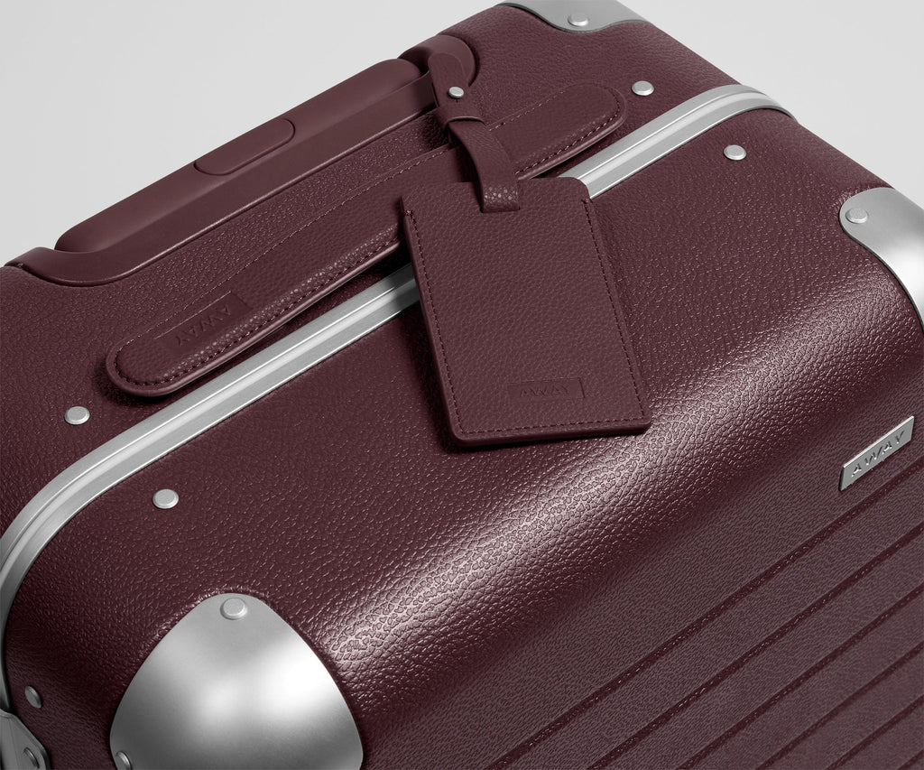 Away The Aluminum Edge Carry-On Suitcase - Oxblood Red