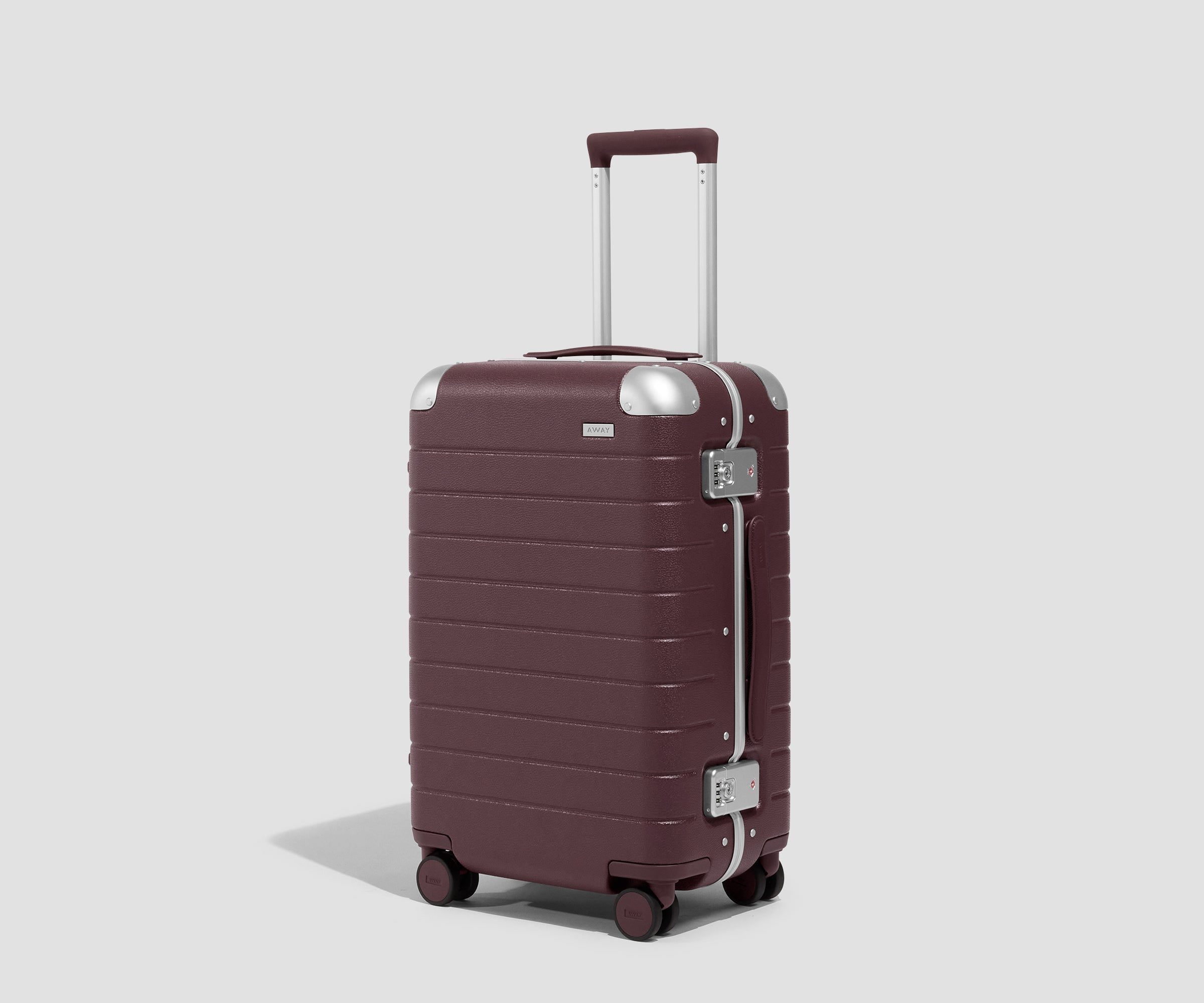 Away The Aluminum Edge Carry-On Suitcase - Oxblood Red